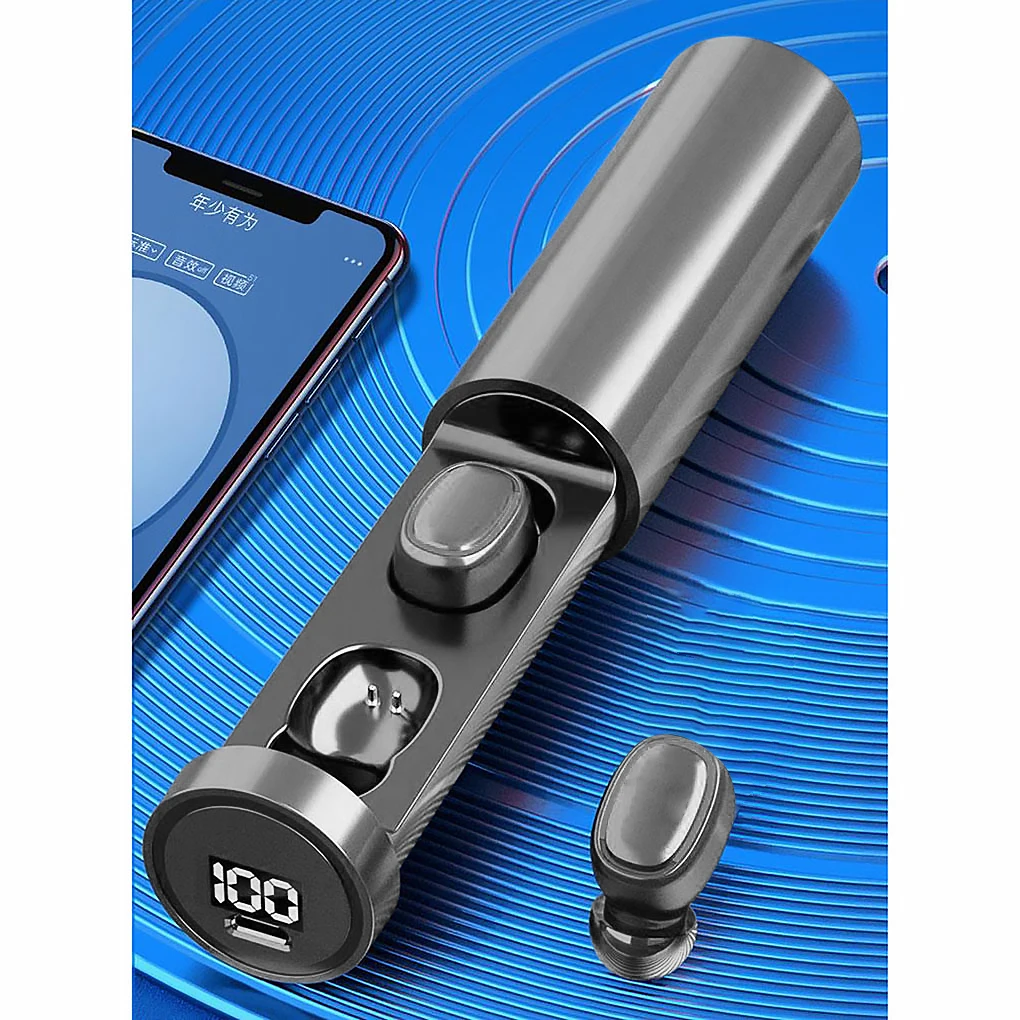 

1 Pair Earbud Bluetooth-compatible 5.0 Battery Powered USB Charging Noise Cancelling Earphone Music Headset White