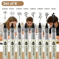 5/8Pcs Fine Line Manga Art Pens, Professional Sketch Markers for Artist Drawing, Illustration, Calligraphy & School Kit 1