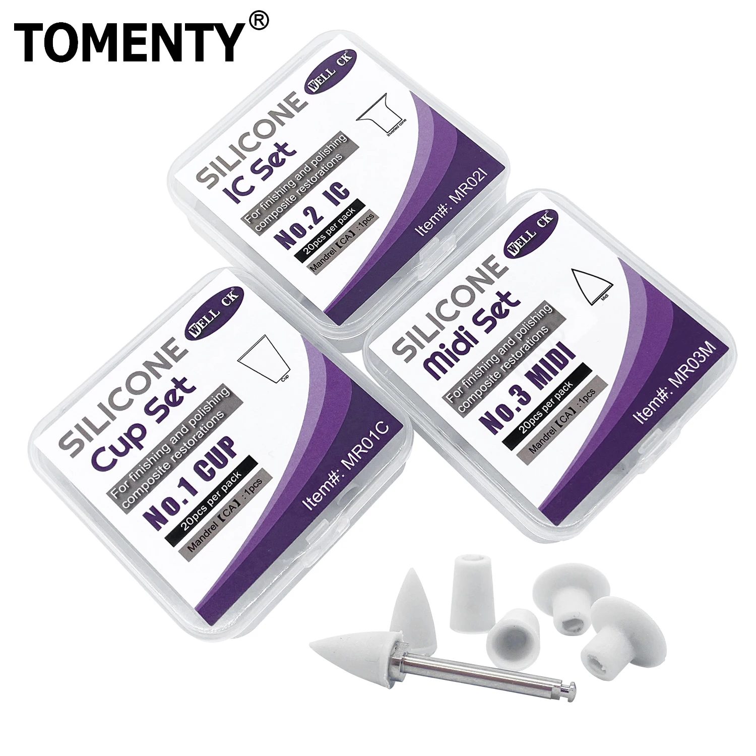 20pcs/set Dental Silicone Composite Polisher for Finishing and