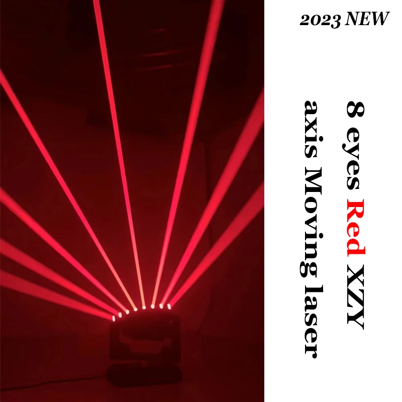 2023 New Six /8 Eyes XZY Axis Moving Head Laser 500mw*6pcs/500mw*8pcs Laser Source Dmx512 Sound Music Dj Club Lighting 6