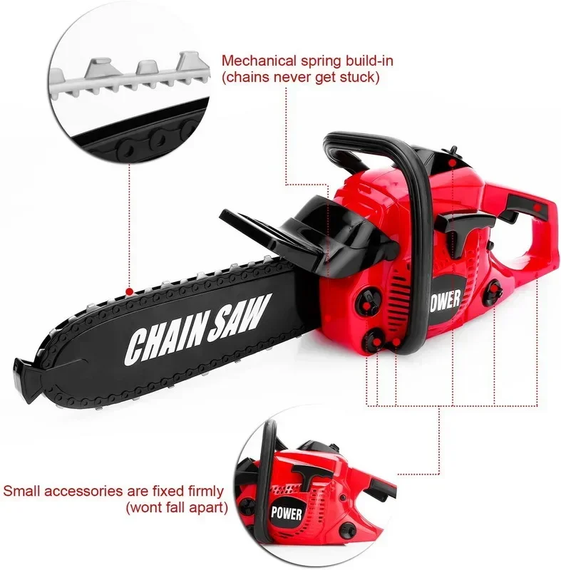 Big Size Electronic Chainsaw Toys Kids Pretend Play Toy Power Rotating Chainsaw With Sound Electric Repair Tools Toys For Boys 4