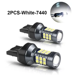 Enhanced LED Bulbs for Automotive Signal Lamps - Super Bright T20 3030SMD Backup Reversing Light (Pack of 2) (2PCS - White - 7440)