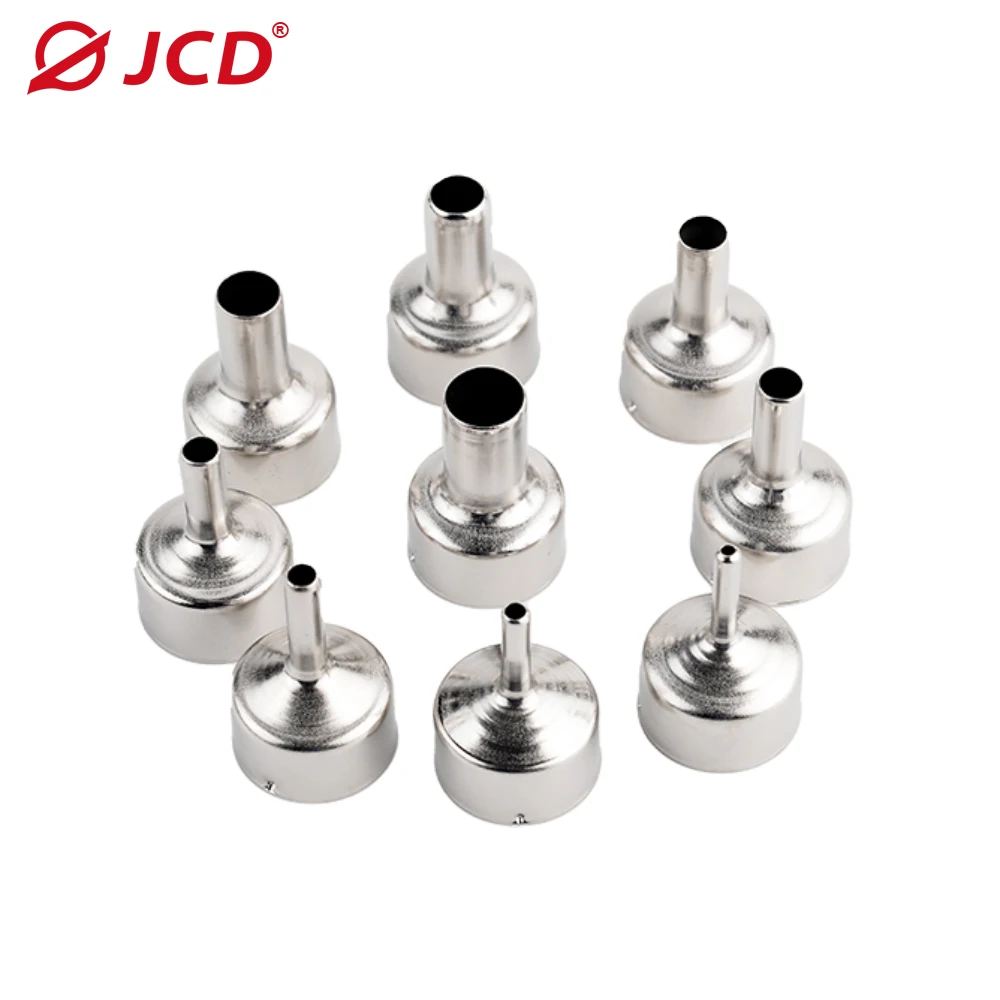 JCD 2022 New 9Pcs/Set Welding Nozzle For Hot Air Gun Stainless steel Different Sizes Nozzles For 8858 8898 858D 8908 8206 Nozzle