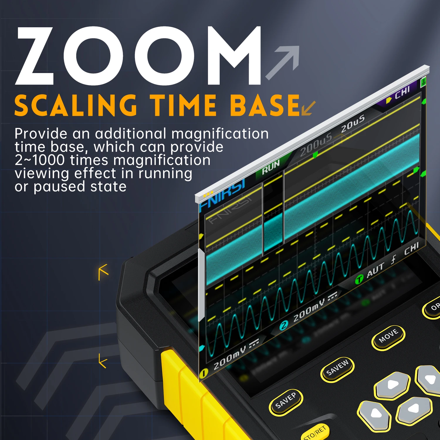 FNIRSI DPOX180H Portable Fluorescent Screen Digital Oscilloscope 180 MHz 50,000wfms/S 2-In-1 Signal Generator 20 MHz ZOOM digital oscilloscope signal generator