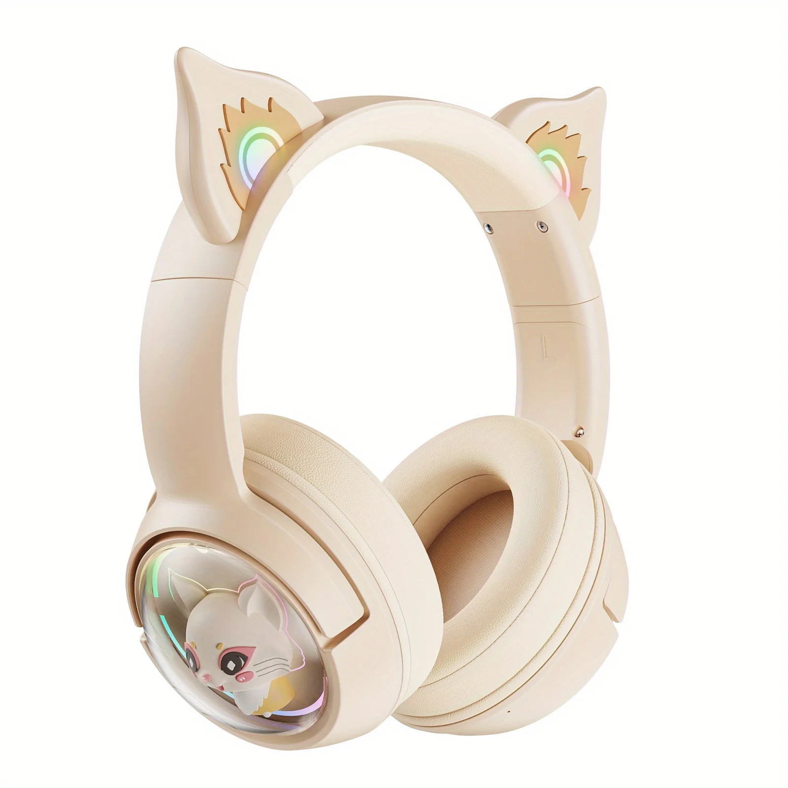 Rose Gold Cat Earphones With Mic Onikuma B5 Wireless Gaming