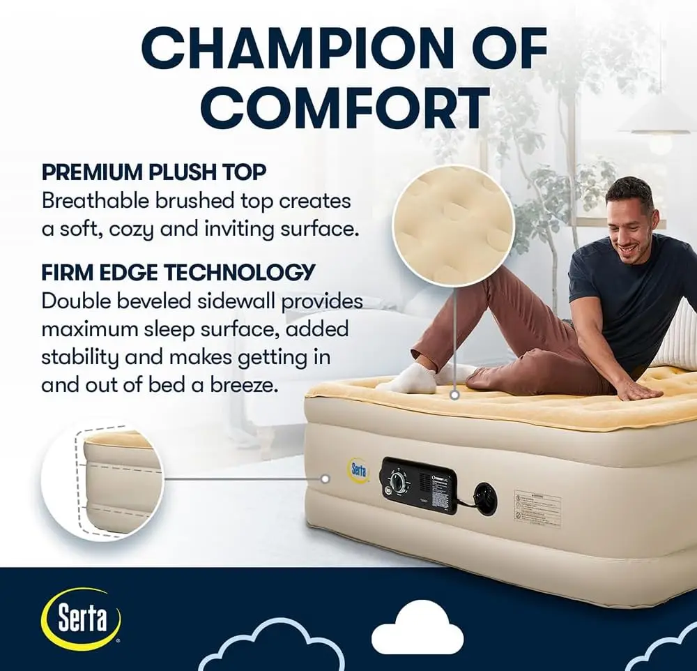 Raised Air Mattress with Never Flat Pump | Luxury Inflatable Mattress with Built in Air Pump to Ensure a Good Night’s Rest