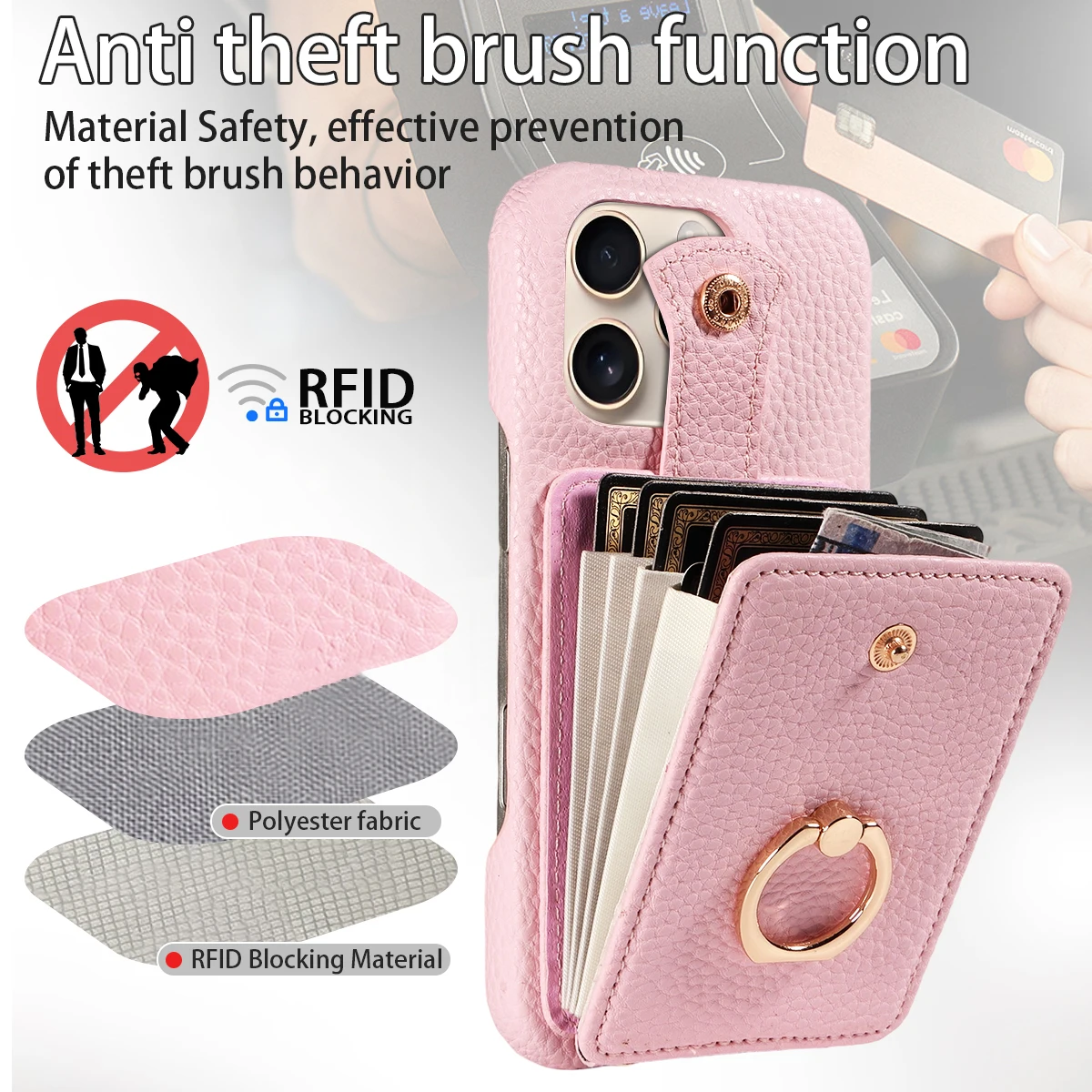 Fashionable Leather Multi-Card Wallet Stand Phone Case - Portable & Multifunctional Protective Cover