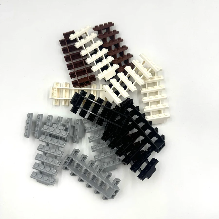 Staircase MOC Bricks 4pcs 7x4x6 House Stairs Straight Open 30134 Steps Ladder Modular My City building block toy
