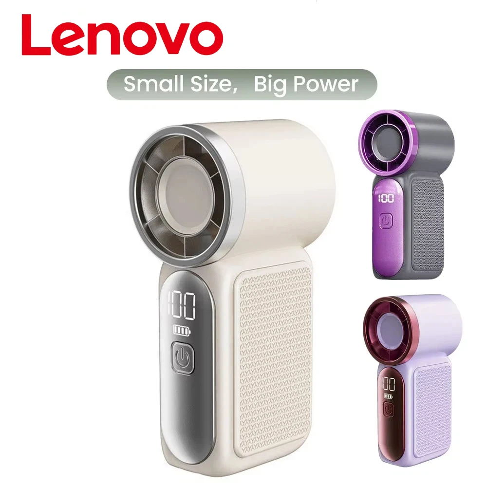 Lenovo Portable Handheld Mini Fan 5 Speed Adjust Type c Rechargeable Fan Digital Display Desktop Fan Outdoor Hot Sale 2026 1