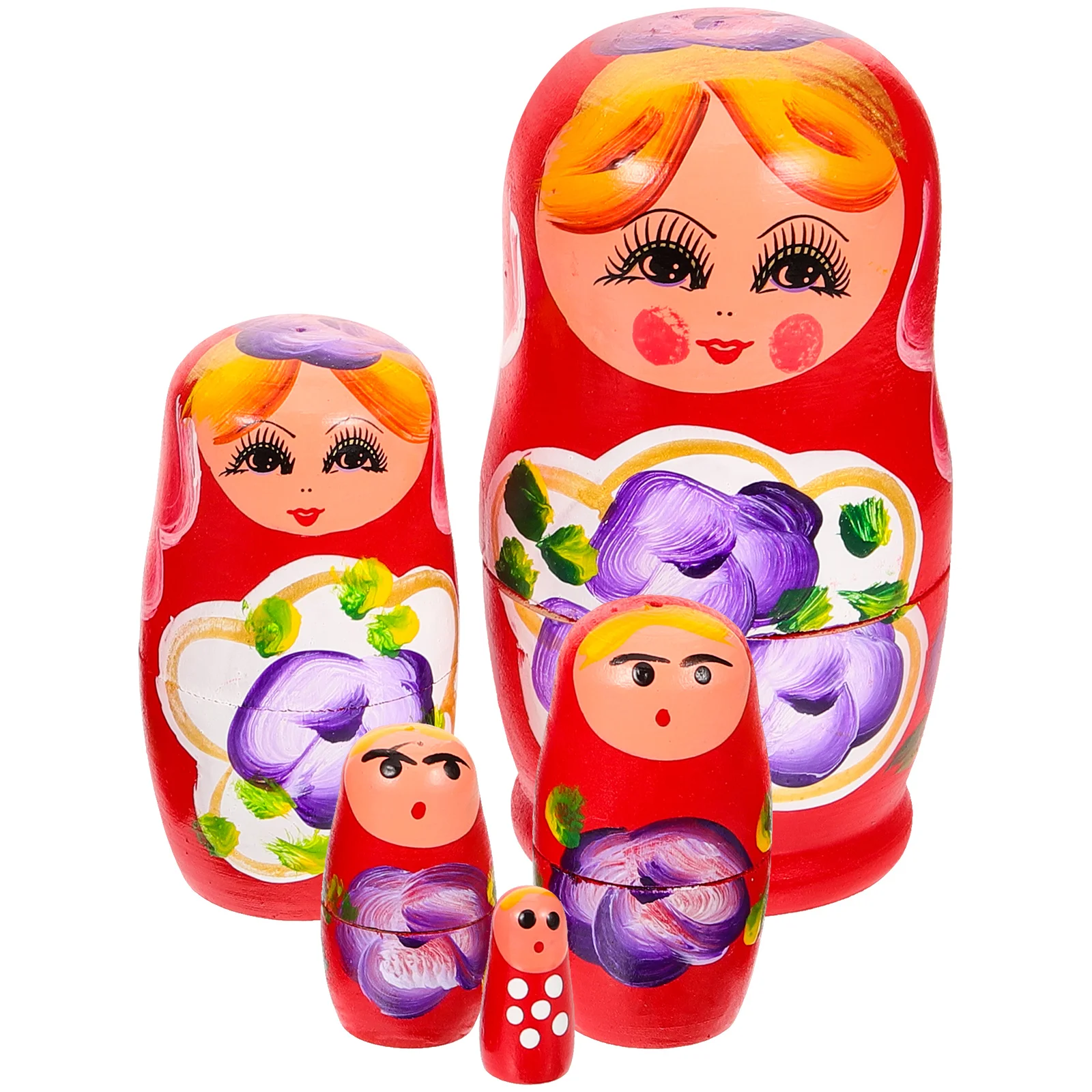 Matryoshka Hand Painted Decor Home Ornament Children’s Toys for Girls Wood Wooden Nesting Kids Gift Child 22 pcs wooden lucky charms good gifts decorations ornament the circle table small for girls baby