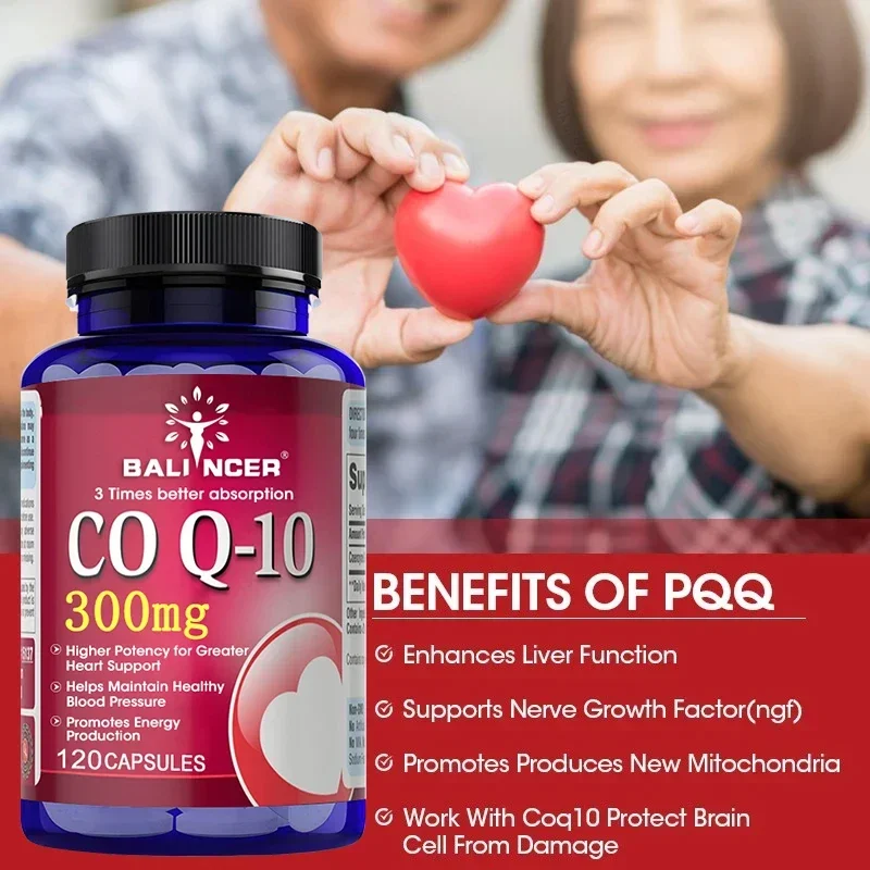 300 Mg Organic Ultra High Absorption COQ10 Coenzyme Q10 Vascular and Heart Health Blood Pressure Energy Suitable for Adults