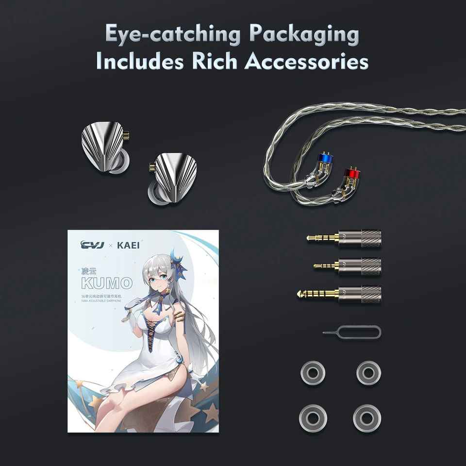 CVJ Kumo Flagship 8 BA in-Ear Monitors, Balanced Armature Earphone