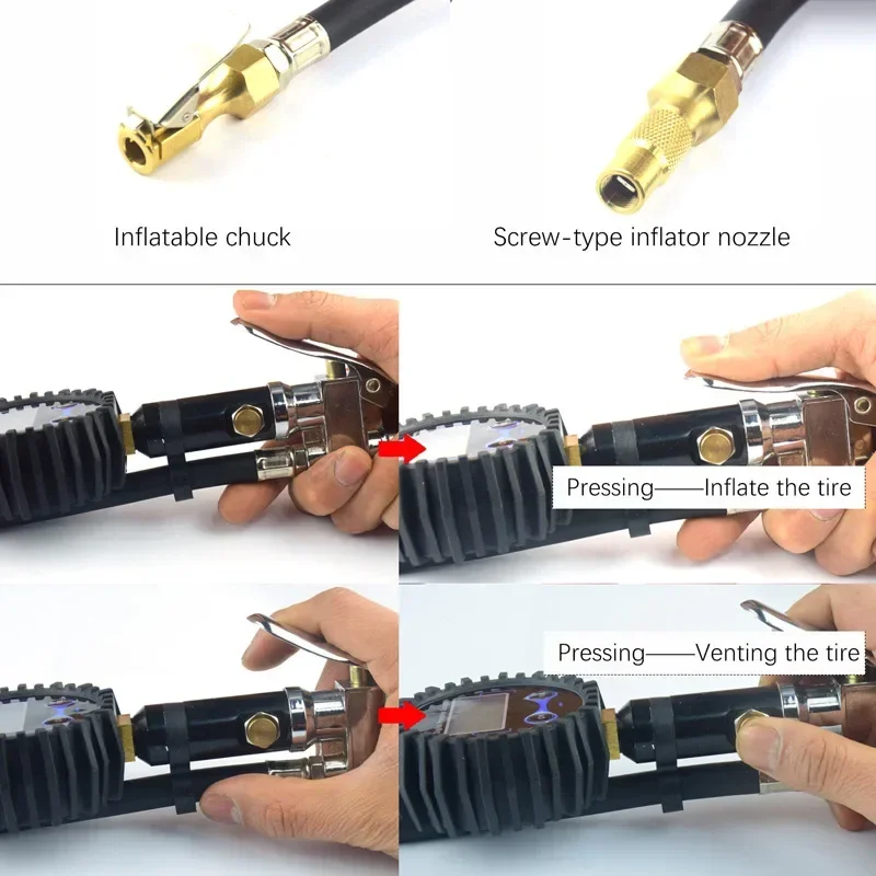 Digital Tire Tester Pressure Gauge Repair Tools LCD Display for Car Truck Vehicle Motorcycle Auto