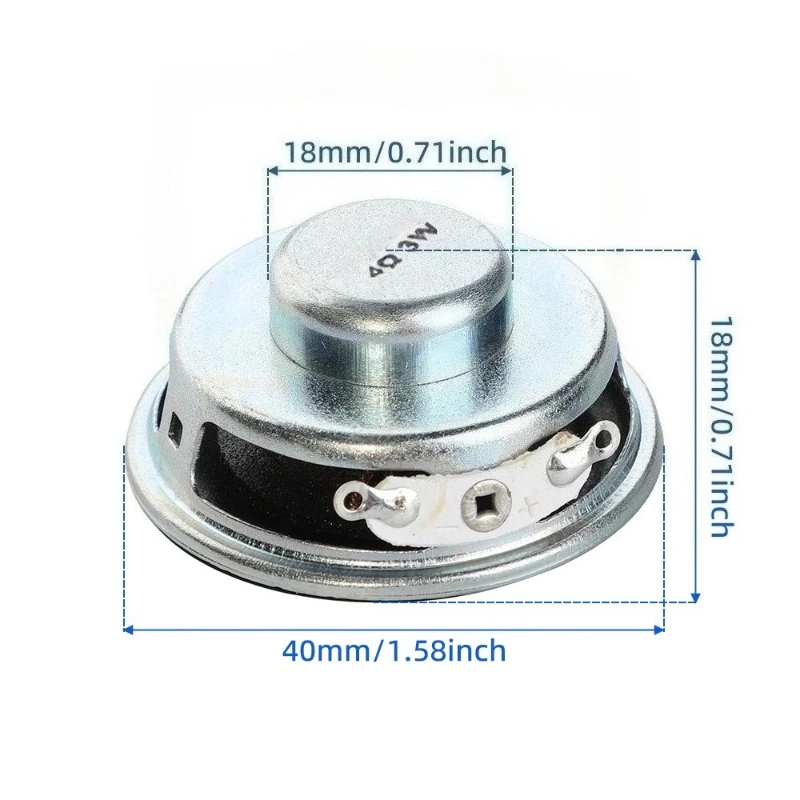 2개/세트 40MM 4옴 3W 휴대용 오디오 스피커 1.5인치 HiFi 대형 자석 풀레인지 40MM 스피커 블루투스 라우드스피커 DIY용