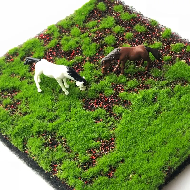 1 pc décoratif carré pelouse gazon artificiel Animaux gazon Micro Paysage  Décoration bricolage Mini Fée Jardin Simulation