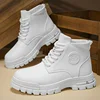 High-Top Men's Versatile Comfortable Platform Snow Boots - White Outdoor Hiking Stylish Sports Mountaineering Boots