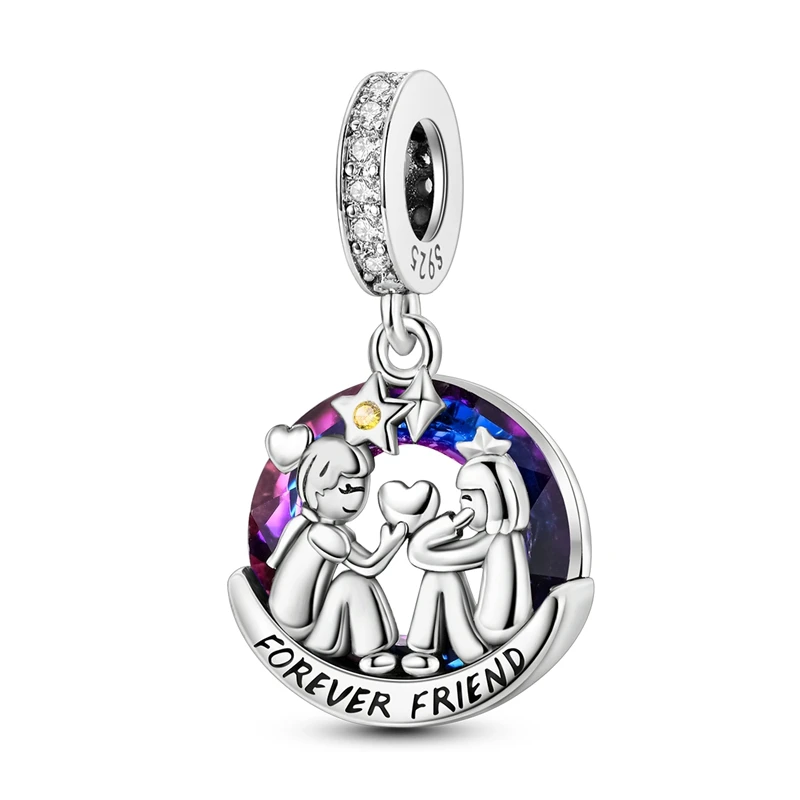 

Couple Love Real 925 Sterling Silver Little Boy & Girl Charm Fit Original Brand Bracelet DIY Jewelry for Women Gift