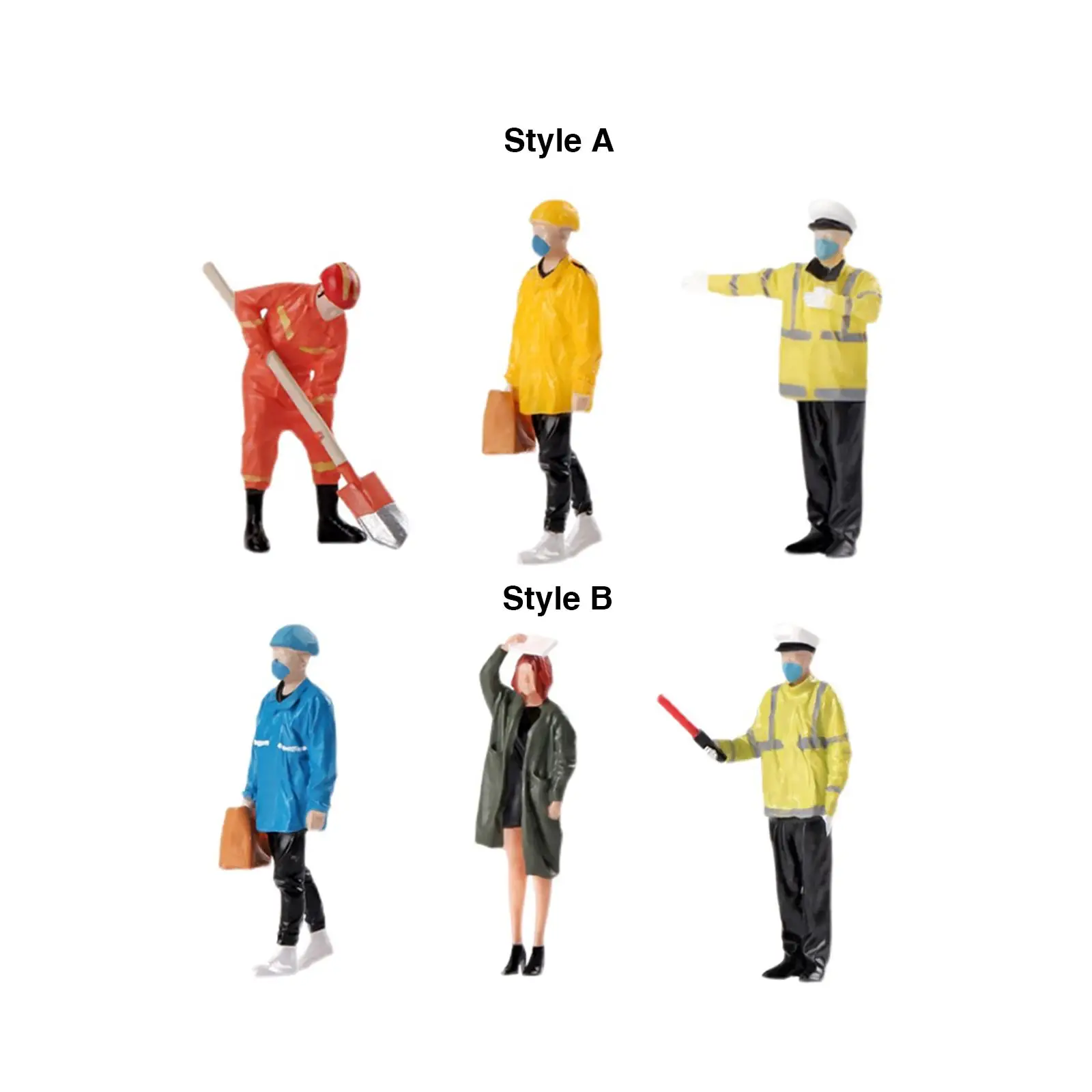 

3 Pieces 1:32 People Figure Hand Painted Countertop Decor People Figurines