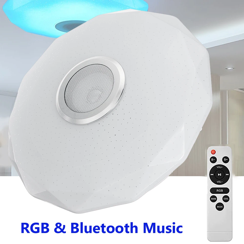 

100W Ceiling Lights RGB Music Led Remote&APP Control for Home Bluetooth Speaker Light Fixture Shot Atmosphere Room Decor