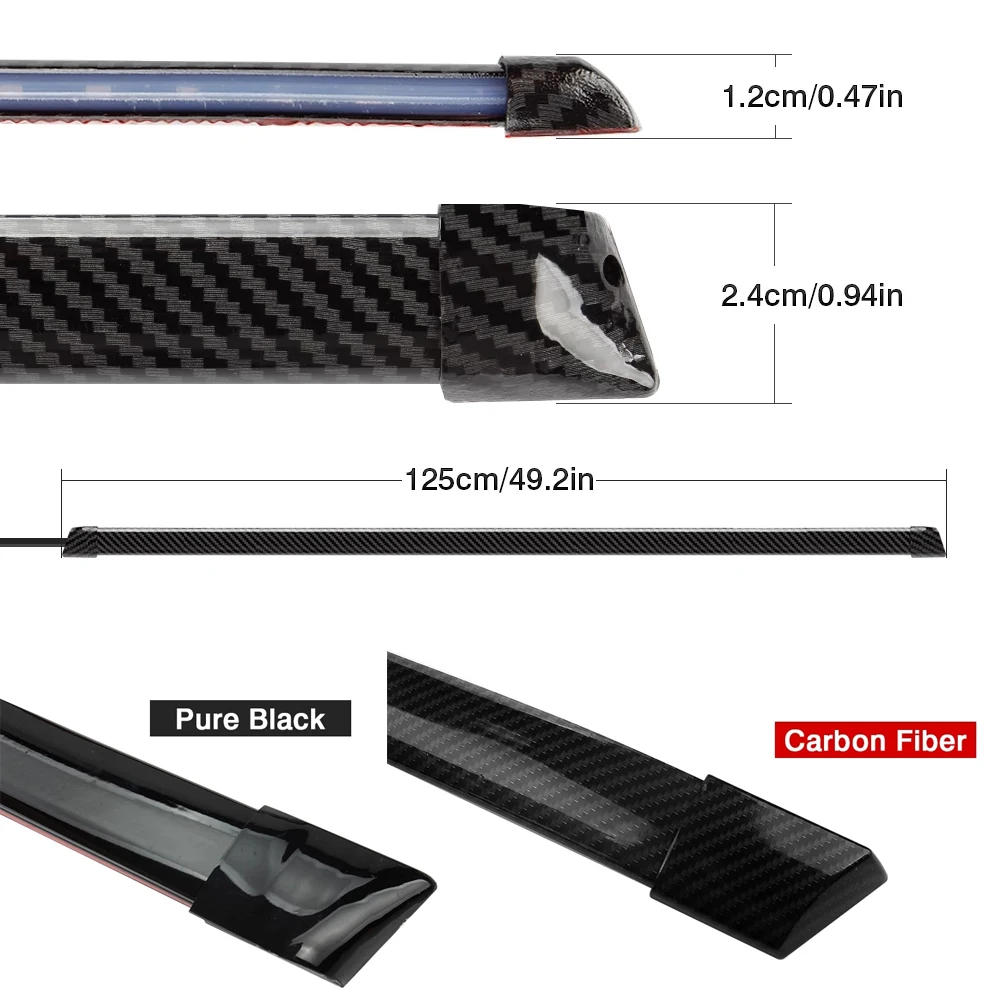 Car Rear Wing Spoiler Car Roof Spoiler Car Spoiler Light 125cm 3 Color Led Rear Spoiler Light For Universal Car Turn Signal Reverse Brake Warning Tail Light Stop Signal Lamps