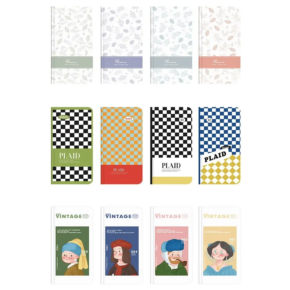 Book Stationery Weekly Monthly Planner Agenda Diary Book Hand Account Notebook Plaid Memo Notebook DIY Albums Scrapbooking