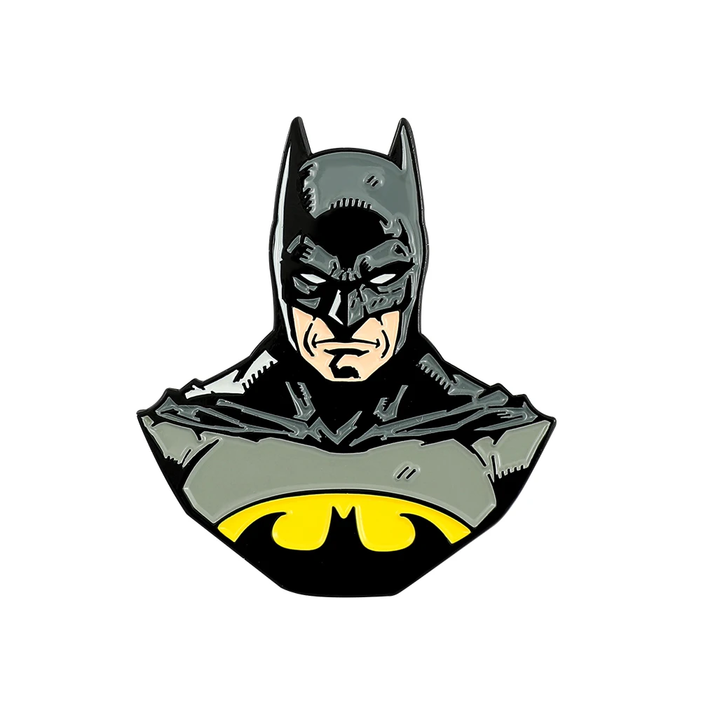 American Superhero Movie Bat Enamel Brooch Clothes Lapel Pins Bags