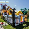 Commercial inflatable pirate ship slide castle air balloon with blower for children games 5