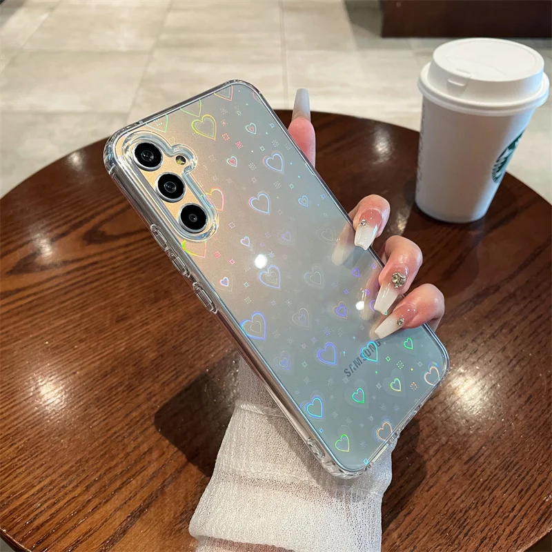 Clear Laser-Engraved Heart Love Phone Case