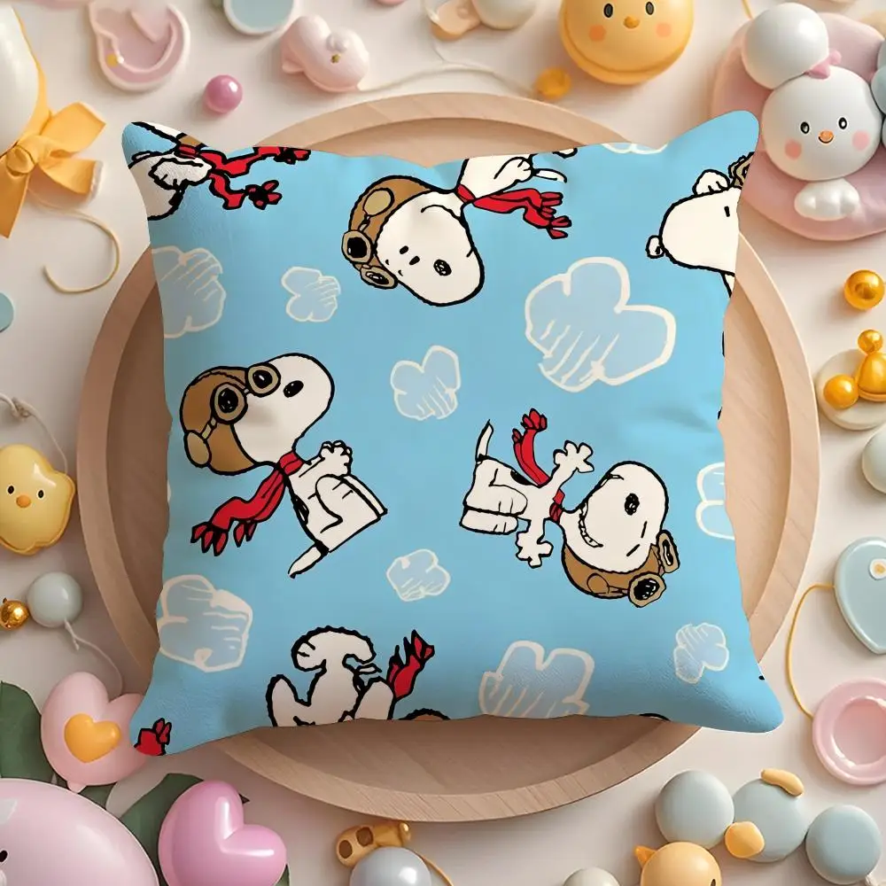 Niedlicher Snoopy-Kissenbezug, kurz, Plüsch, doppelseitiger Druck, für Zuhause, maschinenwaschbar, im warmen Winter – Detail 10