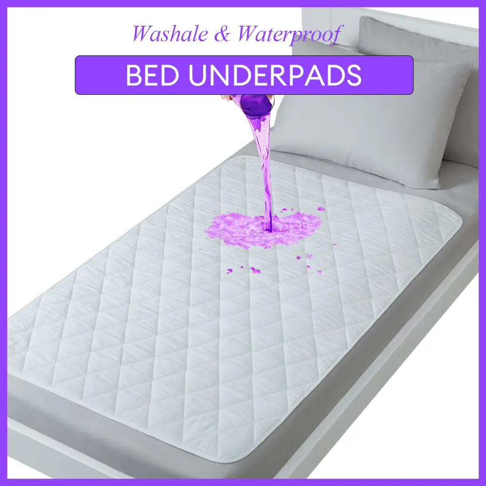 Bed Pads for Incontinence Washable with 4 Layers of Protection Waterproof Reusable Underpads for Adults Kids Elderly& Pets 1