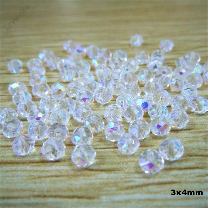 Isywaka Hot Light Green Faceted Crystal Glass Rondelle Spacer Beads for Jewelry Making, 125pcs