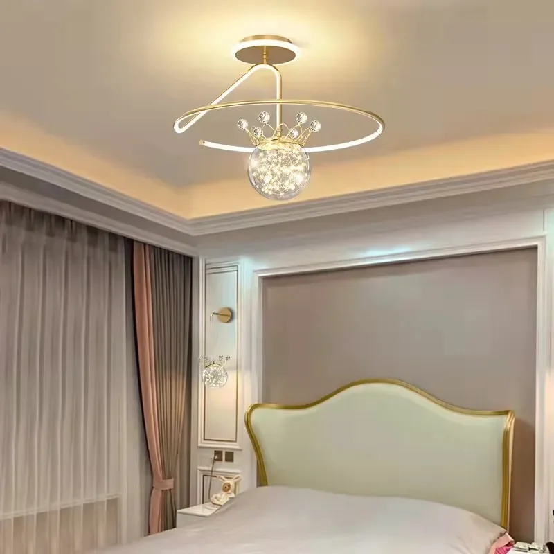 

Led Lamp ceiling lights Crown Minimalist Romantic Ceiling Chandelier for Bedroom Dining Living Room Home Decor Lighting Fixtures