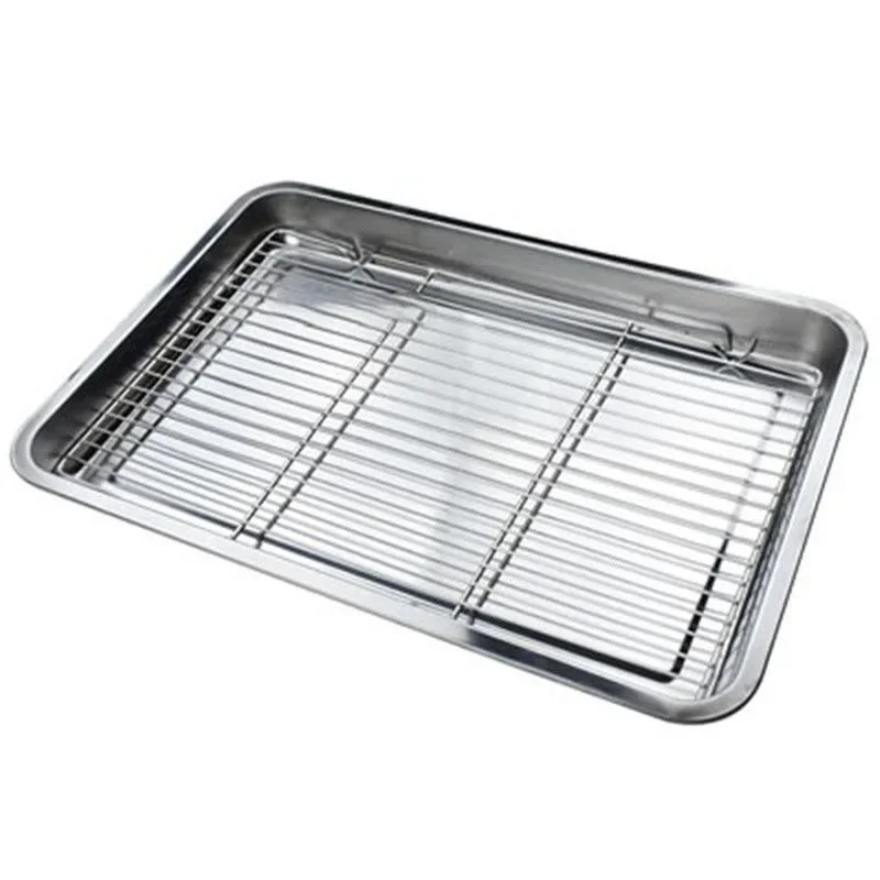 Stainless Steel Baking Tray & Removable Cooling Rack Set 3