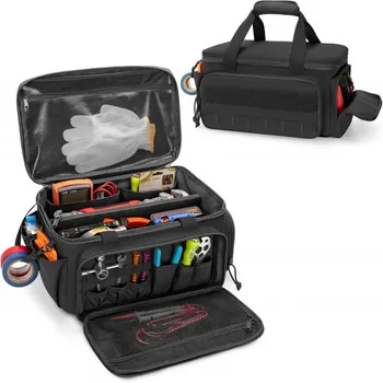 Borsa Porta Attrezzi Resistente da 14 Pollici, Accesso Rapido agli Utensili con Design a Zip Larga, Tasche Interne ed Esterne Multiple con Maniglia per il Trasporto