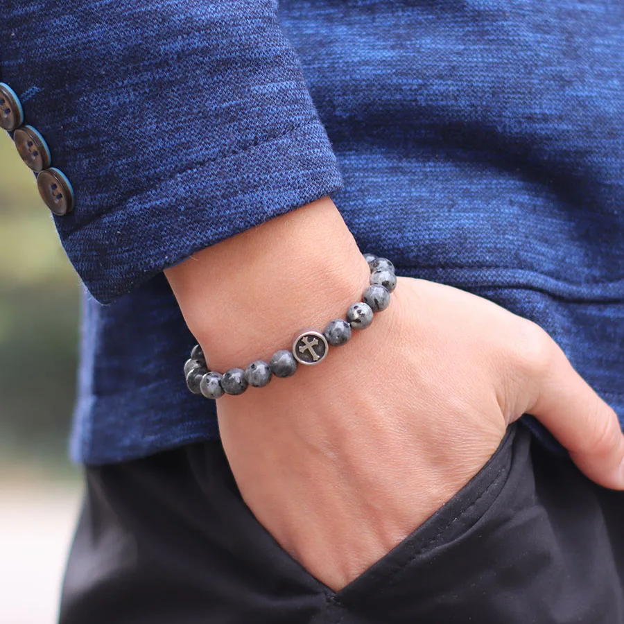 Perle Di Roccia Di Lava Naturale Braccialetto Dellalbero Della - Foto 3