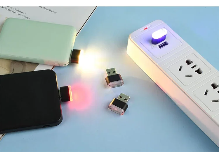 5 Styles Mini USB Light LED USB Night Light Modeling Car Ambient Light Neon Interior Light Car Jewelry Decorative Ambient Light