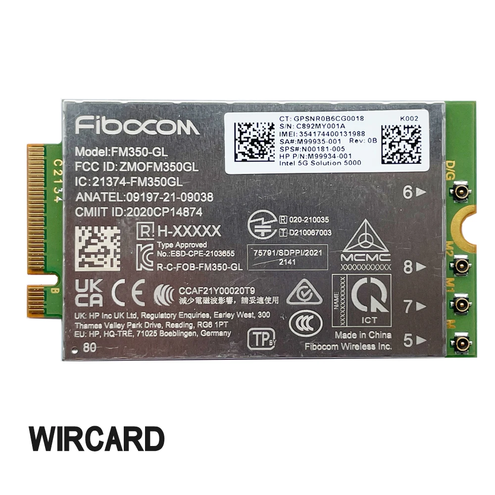 Módulo para Laptop hp Sps N00181005 5g Lte Wcdma 4x4 Mimo Gnss Fm350-gl nr Sub6 M.2 - Imagem 3