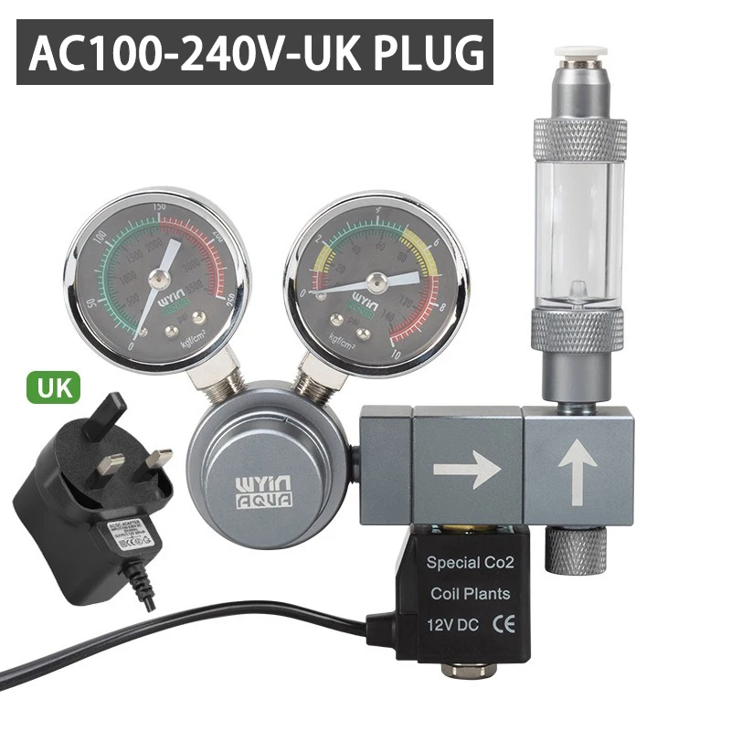 Premium Aquarium CO2 Regulator with Electromagnetic Valve and Bubble Gauge