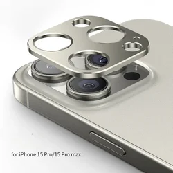 Premium Aluminum Metal Rear Camera Lens Protector and Screen Guard (15Pro 15ProMax-Gold)