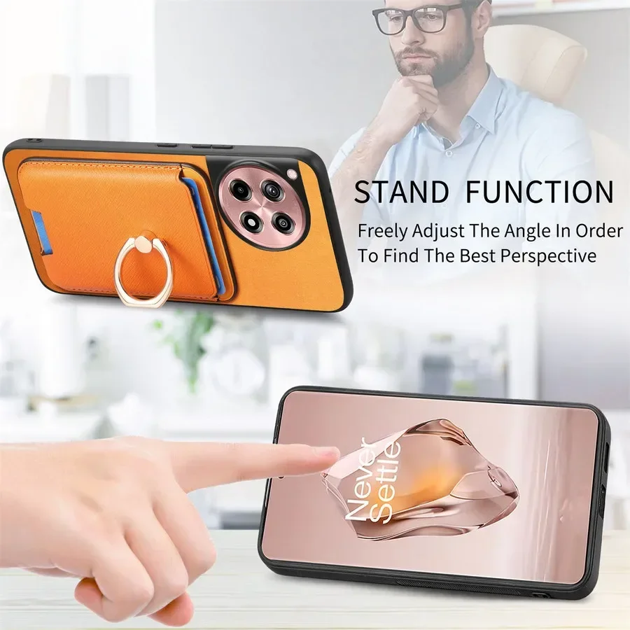 Enhanced MagSafe-Compatible 2-in-1 Detachable Leather Card Case and Back Cover