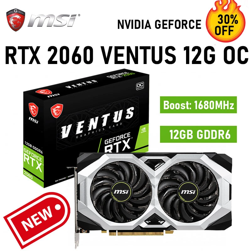 MINING Raphic Card MSI GeForce RTX 2060 VENTUS 12G OC GDDR6 Graphics Cards 192bit PCI-E 3.0 HDCP ETH RTX 2060 GPU Video Card New 通販ストア MSI NVIDIA GeForce RTX2060 12GB PCパーツ