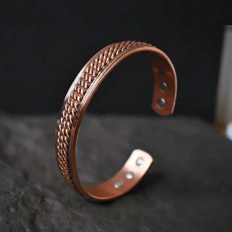 Pure Copper bangle bracelet Tibetan Style Hand Forged for Women Men