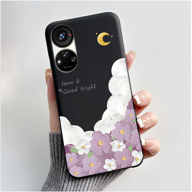 Cute Cartoon Soft Silicone Protective Phone Case - Black