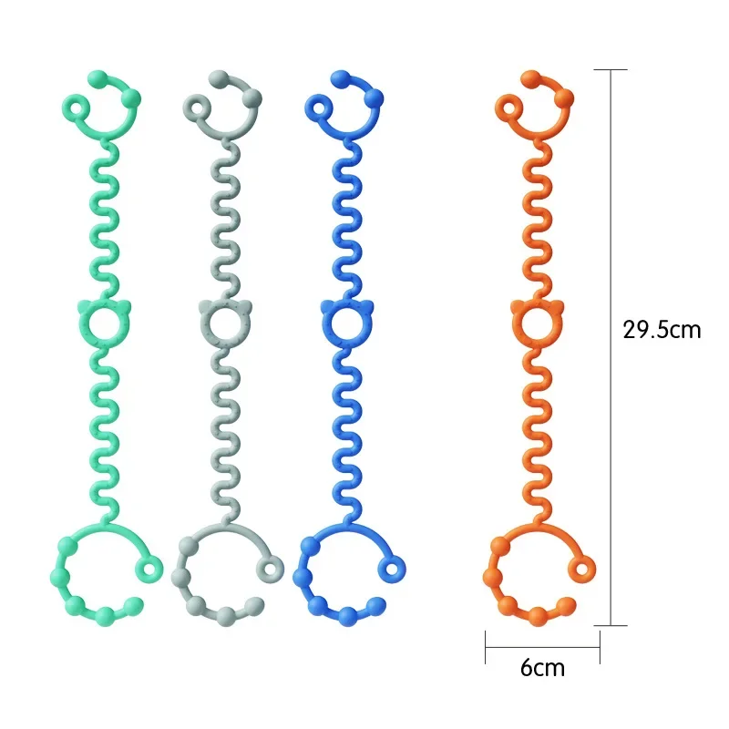 Baby Cute Cat Shape Pacifier Leashes Chain Holders Anti-drop Rope Cases Silicone Teething Clips Teether Soother Pacifier Strap