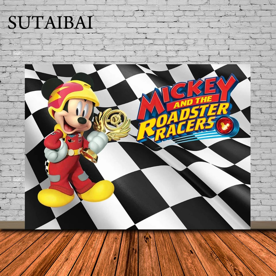 Mickey and The Roadster Racers Background for Photography Black