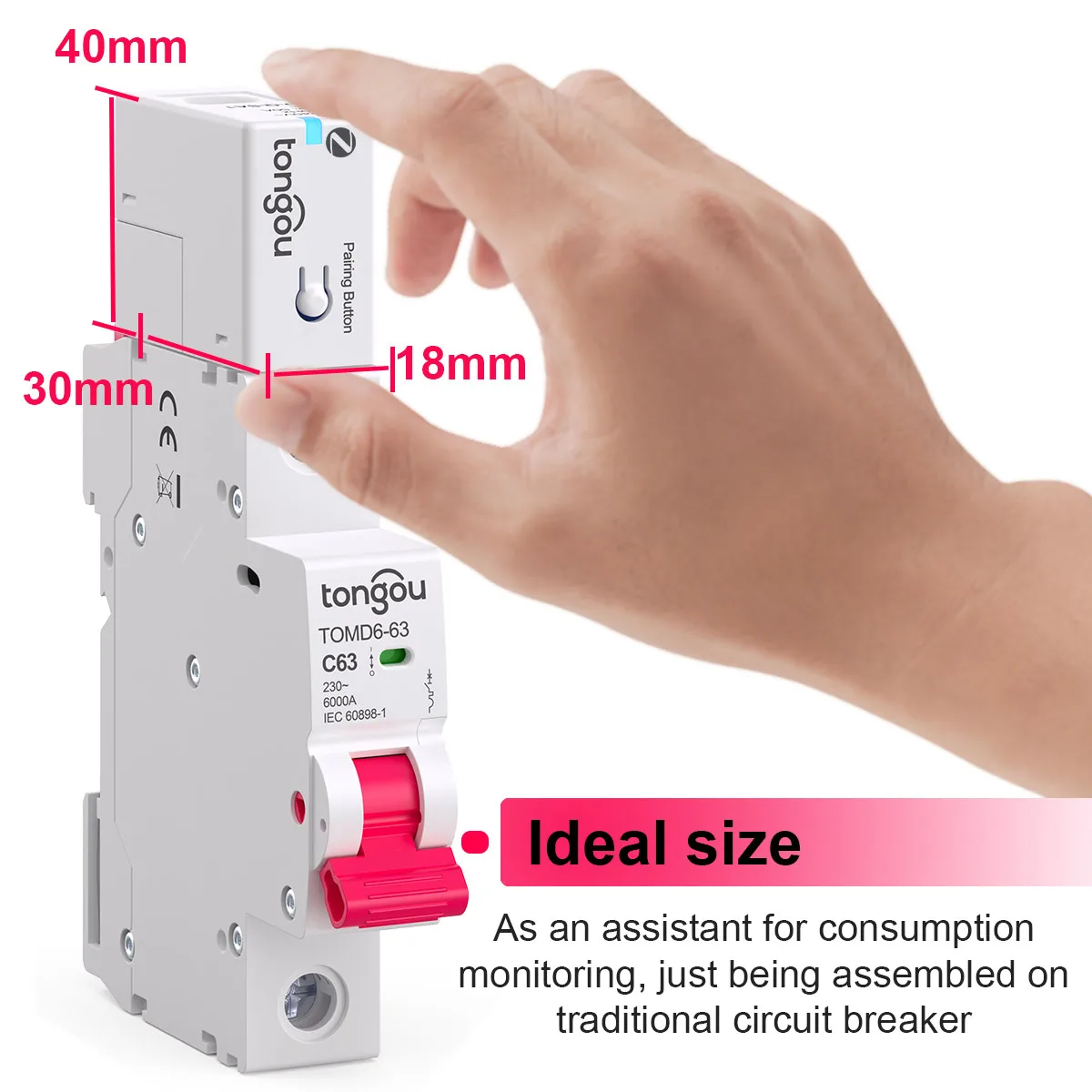 Tuya Smart Zigbee Energy Meter 1-50A, Real-Time Power Monitor, Works with Home A