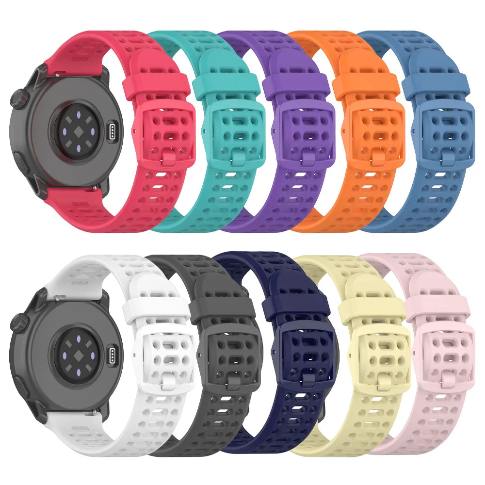 Breathable Soft Silicone Sports Watch Strap - 22mm/20mm