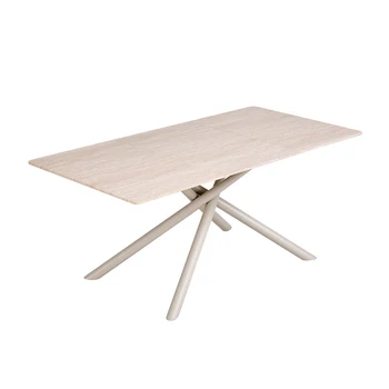 EGOONM Modern Simple Rectangular Dining Table Faux Marble Dining Table Seats 4~6 People 180x90cm 1