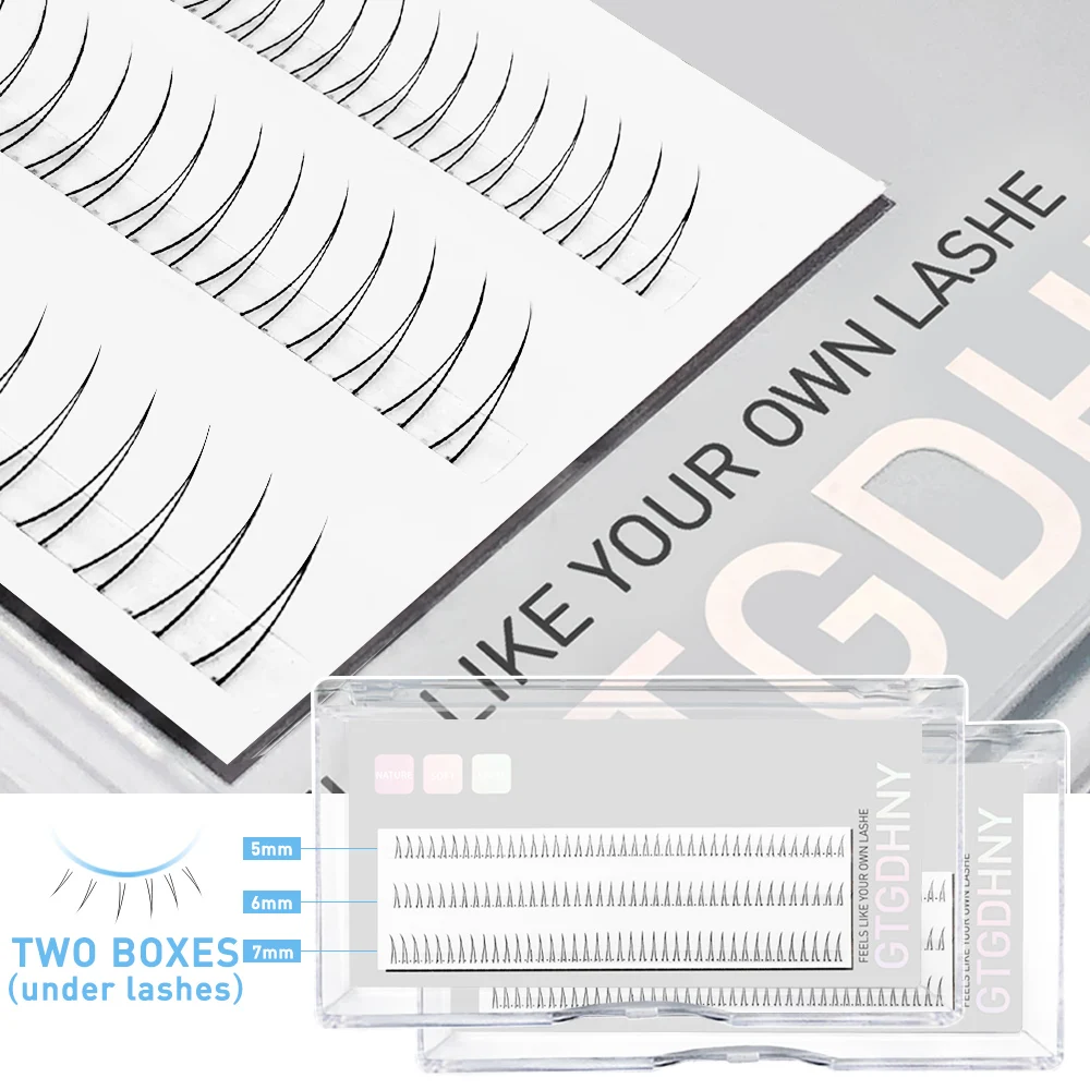 Dual Pack DIY Cluster Eyelash Spikes - FishTail 3D Heat Bonded Premade Fan