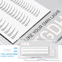 Dual Pack DIY Cluster Eyelash Spikes - FishTail 3D Heat Bonded Premade Fan (V Under Lash)